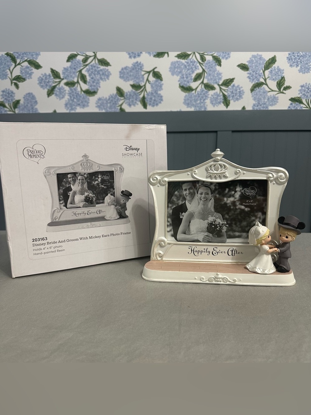 Precious Moments Disney Bride Groom Mickey Ears Photo Frame 203163 Happily Ever